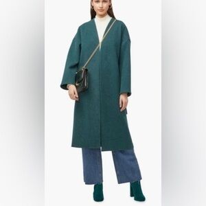 JustFab Green Wrap Coat Long Double Knit Like New Sz S